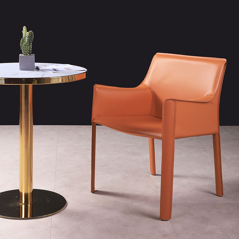 Upholstered Dining Chair Contemporary Faux Leather Dining Side Chair