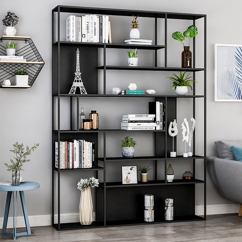 Modern Iron Geometric Shelf Living Room 78.74" Height Bookshelf