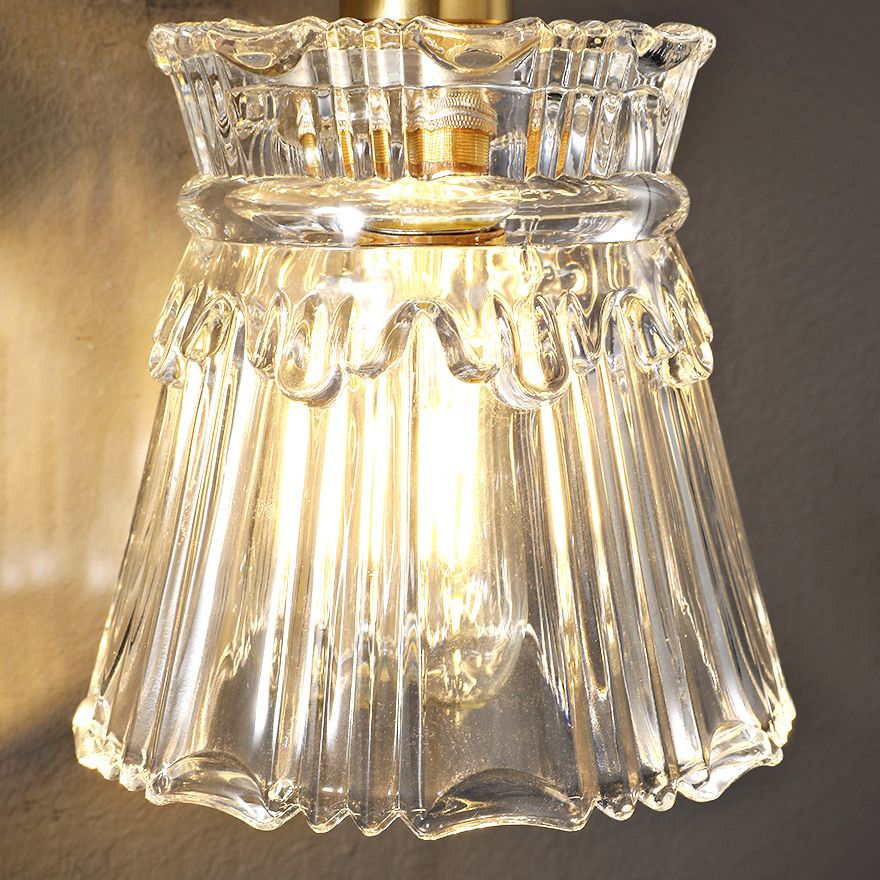 Minimalismo moderno Pronzo della parete della casa con ombra di vetro per camera da letto per bambini