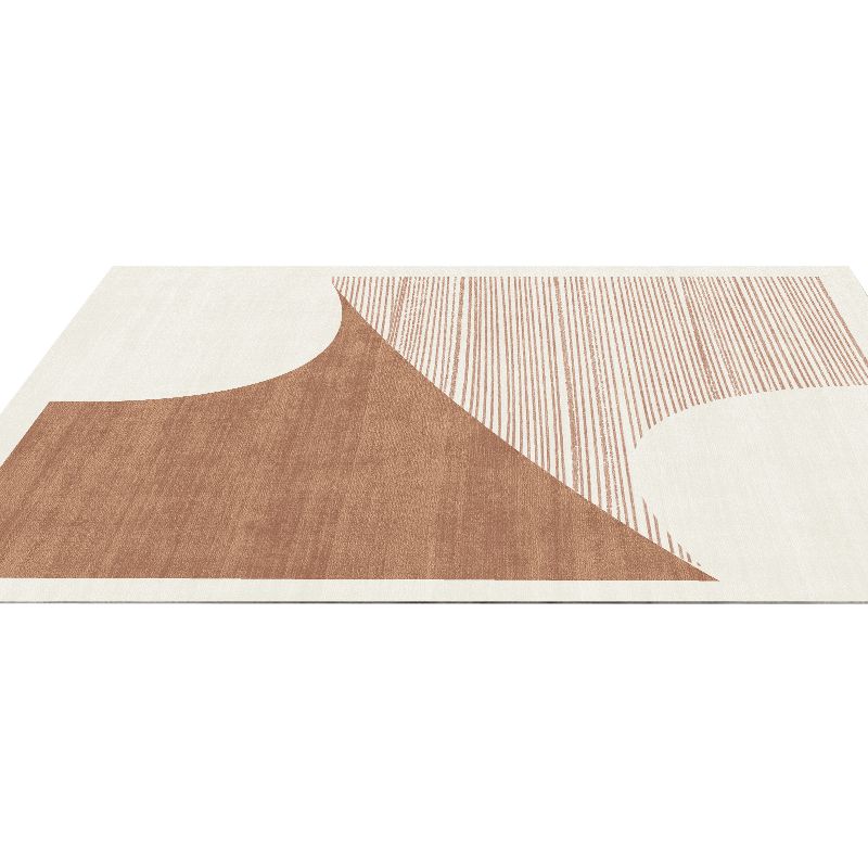 Nordic Rug Beige Polyester Carpet Stain Resistant Rug for Living Room