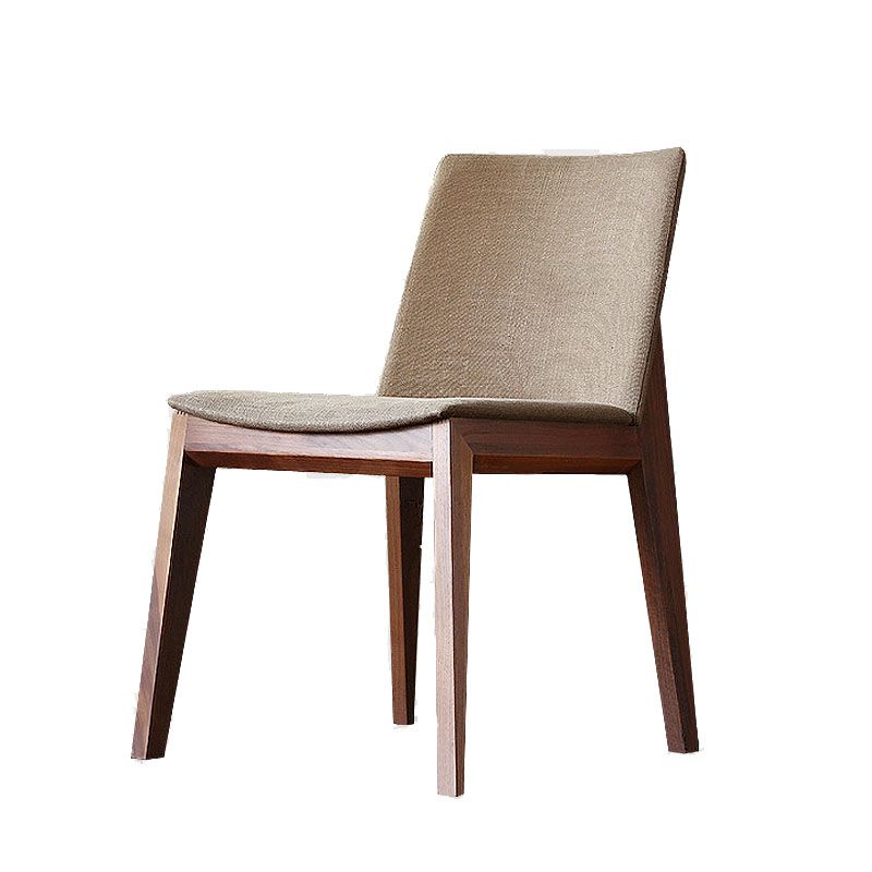Sillas de comedor tapizadas sin brazos Sillas laterales de interior con patas de madera (juego de 2)