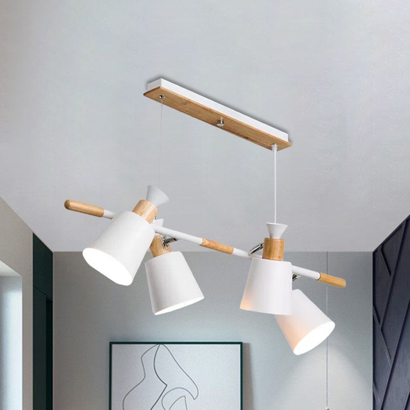 Luce dell'isola verde/grigio/grigio/grigio/grigio con tonalità affusolata a 4 luci in metallo lampada sospesa per cucina sala da pranzo