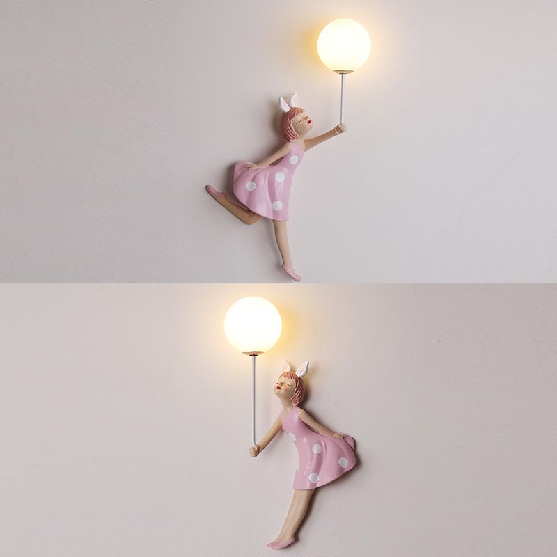 Lovely Little Girl Wall Sconce LED Wall Mounted Light Fixture for Kid Room