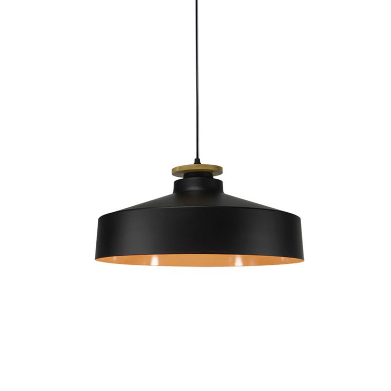 1 grange de tête / cylindre / pendentif effilé de style moderne de style noir / blanc finition en métal plafonnier plafond plafond avec cordon réglable