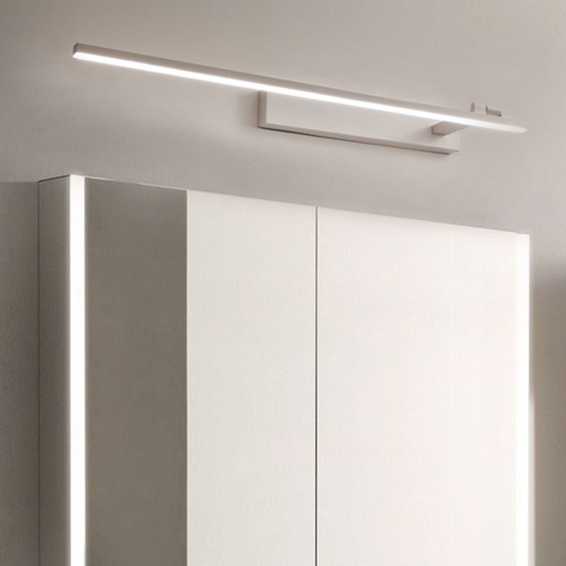 Metal Linear Mirror Light Fixture Minimalist Style LED Wall Mount Light Fixture