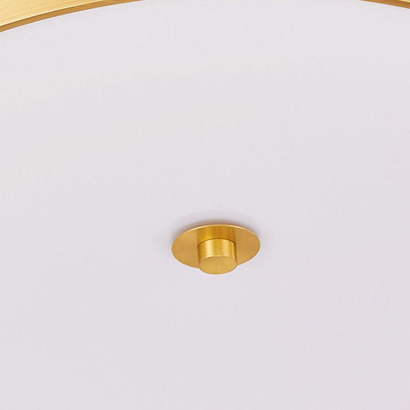 Montura de oro de vidrio en la circular de cobre de estilo clásico de cobre Luz de techo para sala de estar