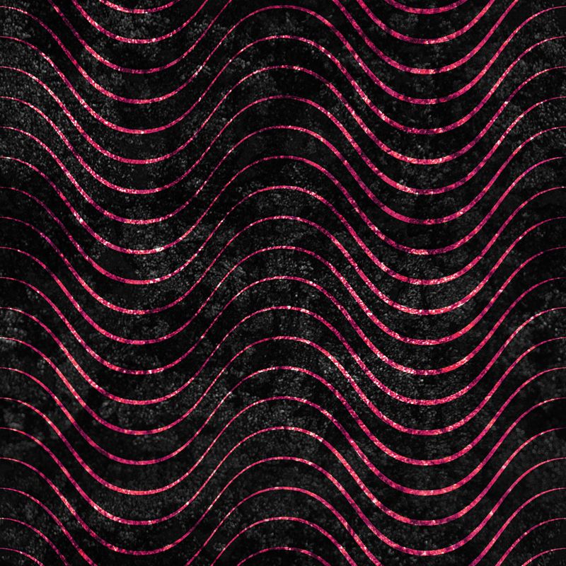 Large Modern Art Mural Dark Color Wavy Lines Foil Wall Covering, Made to Measure