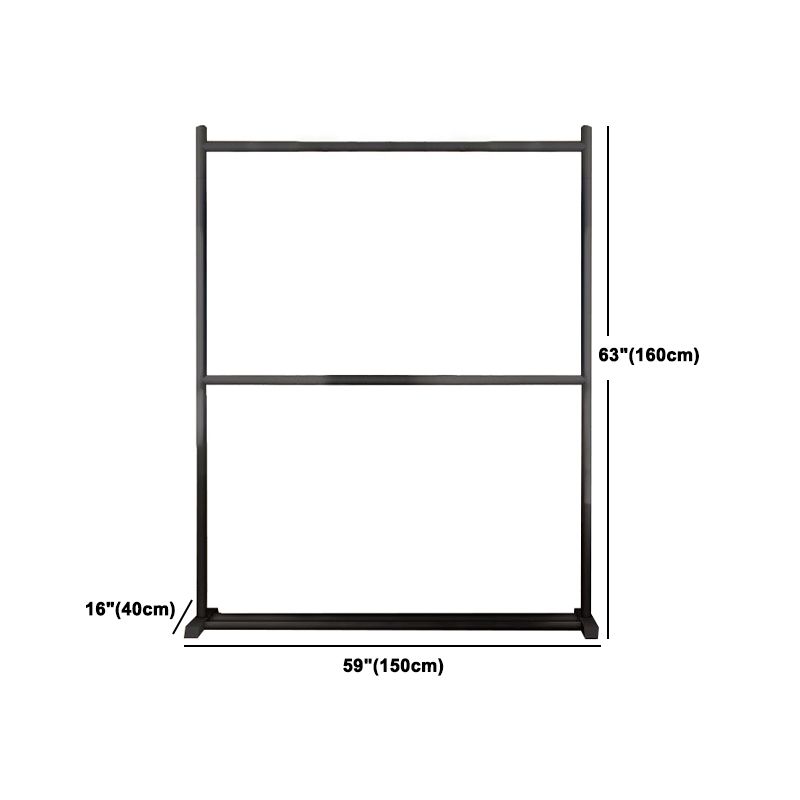 Contemporary Style Armoire Black Metal Open Armoire for Bedroom