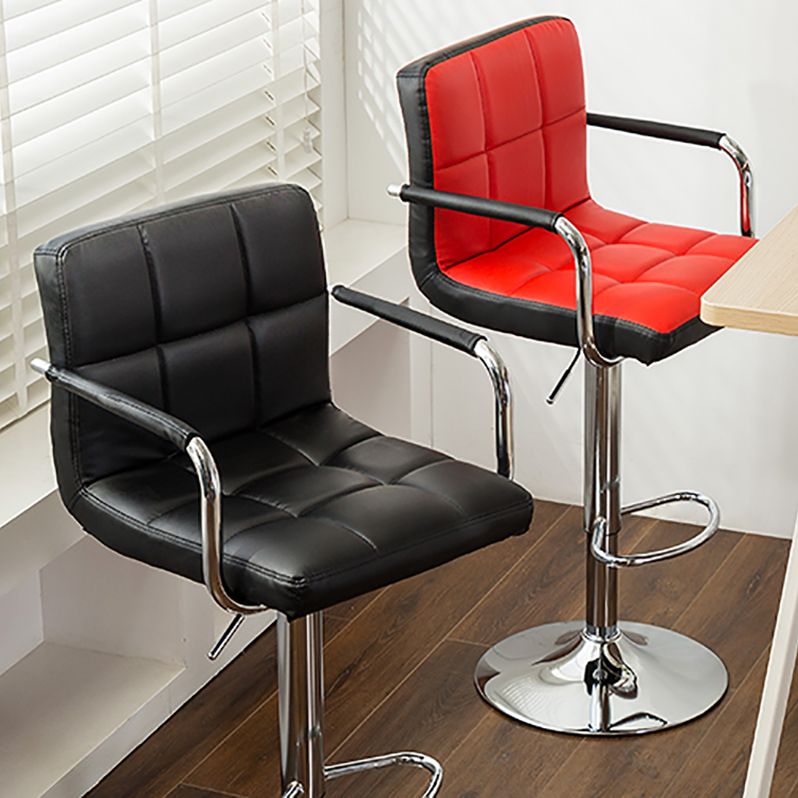 Tabouret de bar de caisse en acier de tabouret de comptoir de dossier d'accoudoir moderne avec le coussin