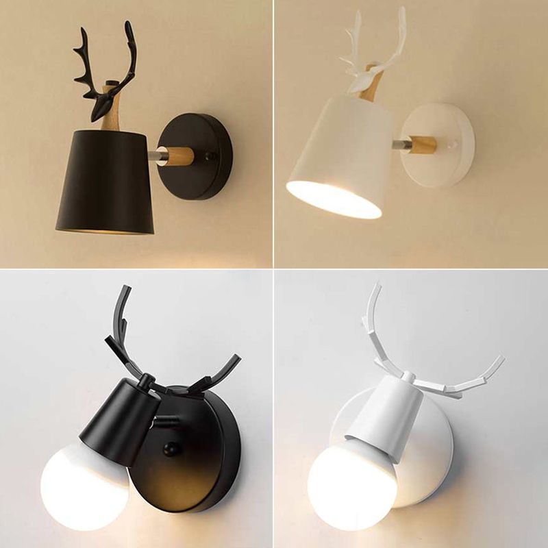 1-Light Modern Macaron Style Wall Sconce Metal Wall Lighting for Bedroom