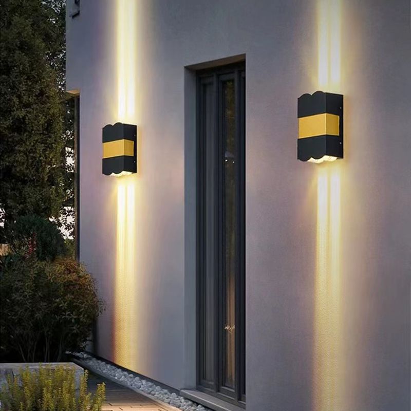 Modern Style Wall Lamp Metal 4 Lights Sconces in Black for Outdoor