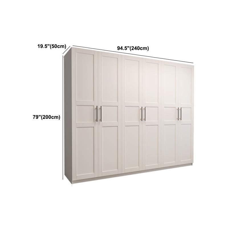White Wardrobe Cabinet Engineered Wood Wardrobe Armoire for Home