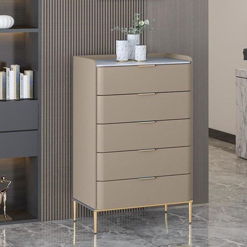 Glam 16"Wide Vertical Storage Chest Stone Bedroom Chest with Drawers