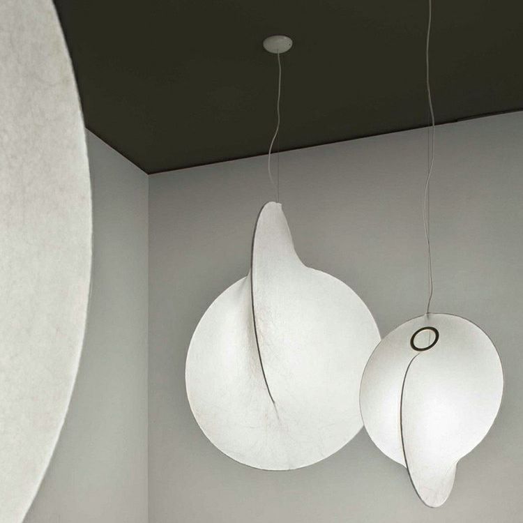 White Silk Pendant Light in Modern Style 1-Light Unique Shape Hanging Lights