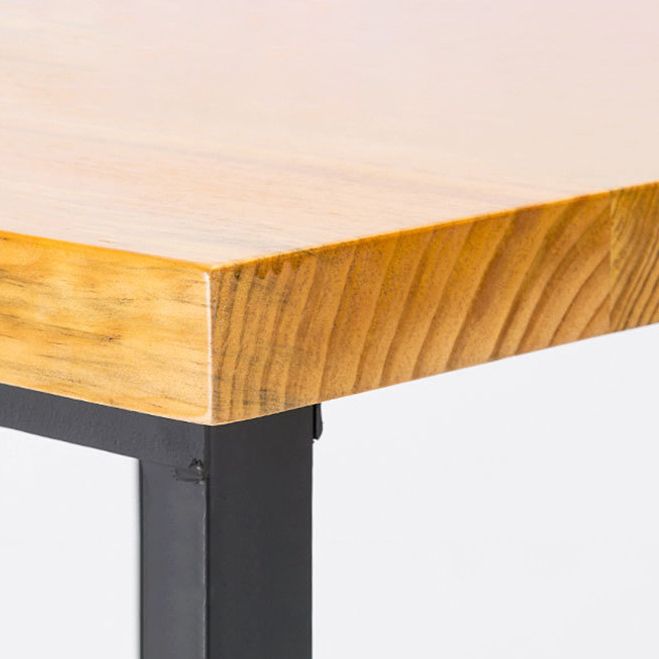 Industrial Solid Wood Dining Table Brown Trestle Dining Table for Dinning Room