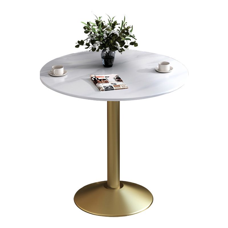 Glam Style Dining Table Round Stone Top Dinner Table Kitchen Home