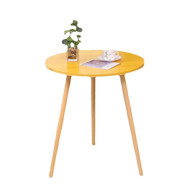 Modern 3 Leg Corner Table Round Solid Wood Side End Table for Living Room