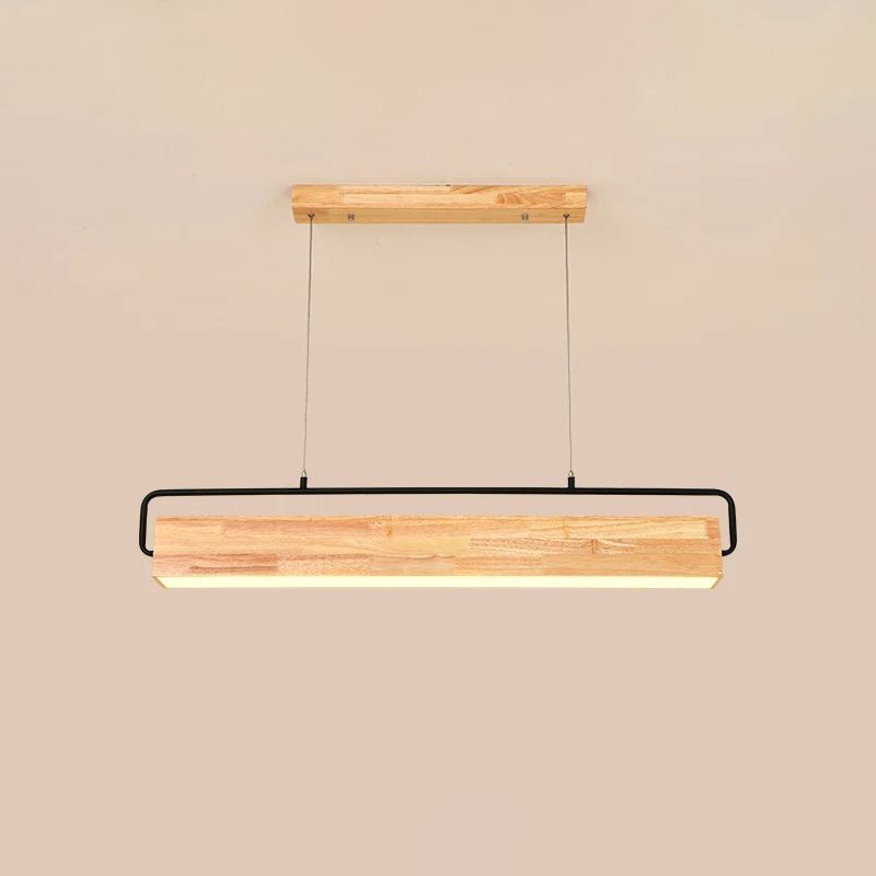 Estilo moderno rectangle colgante de madera ligera 1 lámpara de luz de luz