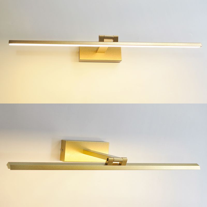 Gold Linear LED Wall Lamp in Modern Concise Style Aluminium Indoor Wall Sconce with Silicone Shade