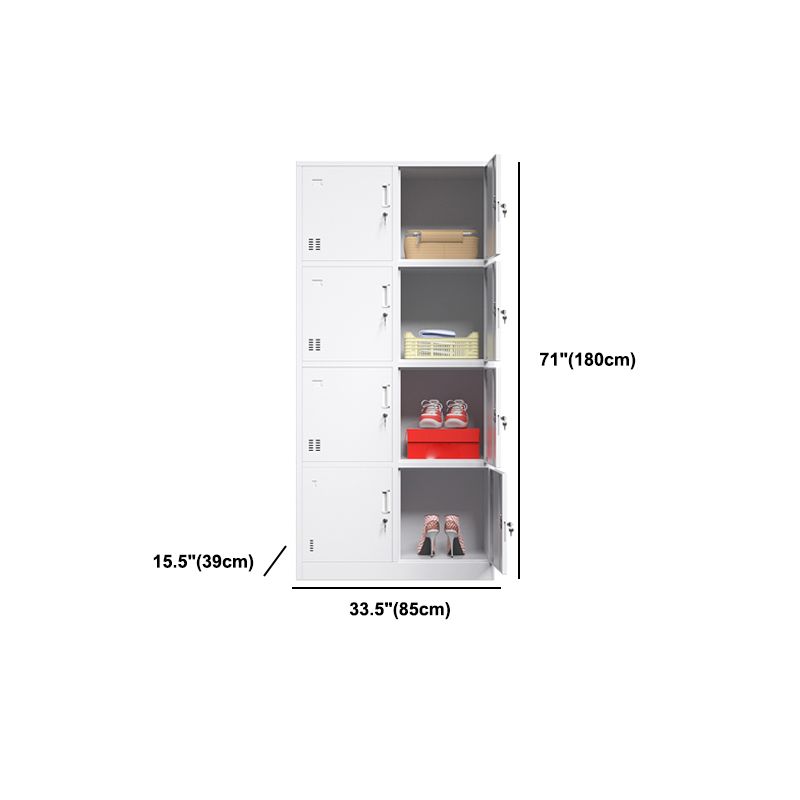 Contemporary Style Wardrobe Armoire Grey Steel Wardrobe Cabinet