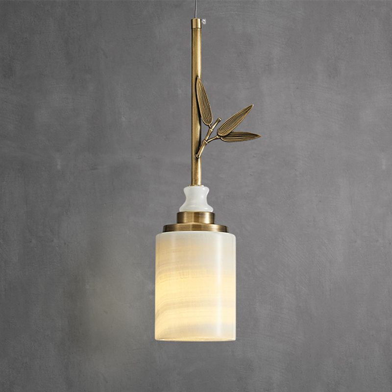 Suspension de style moderne suspendu à la lumière du cylindre en pierre pour chambre à coucher