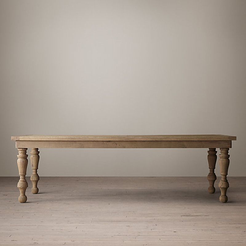 Mesa de comedor rectangular de madera de pino moderna con 4 patas para restaurante