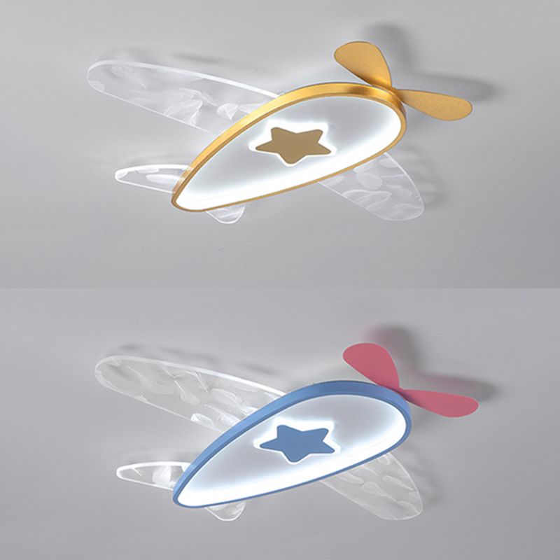 Plafonnier LED moderne à montage encastré en métal avec 1 lumière pour chambre à coucher