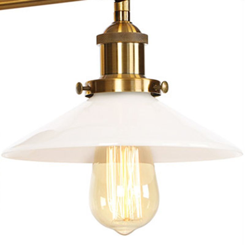 Illuminazione da parete geometrica vetro in stile industriale 1 luce sconce in ottone