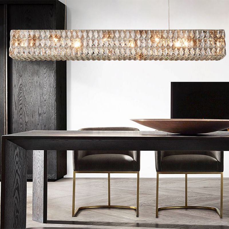 Moderni apparecchi di illuminazione rettangolare il lampadario a sospensione Crystal Hanging Lights