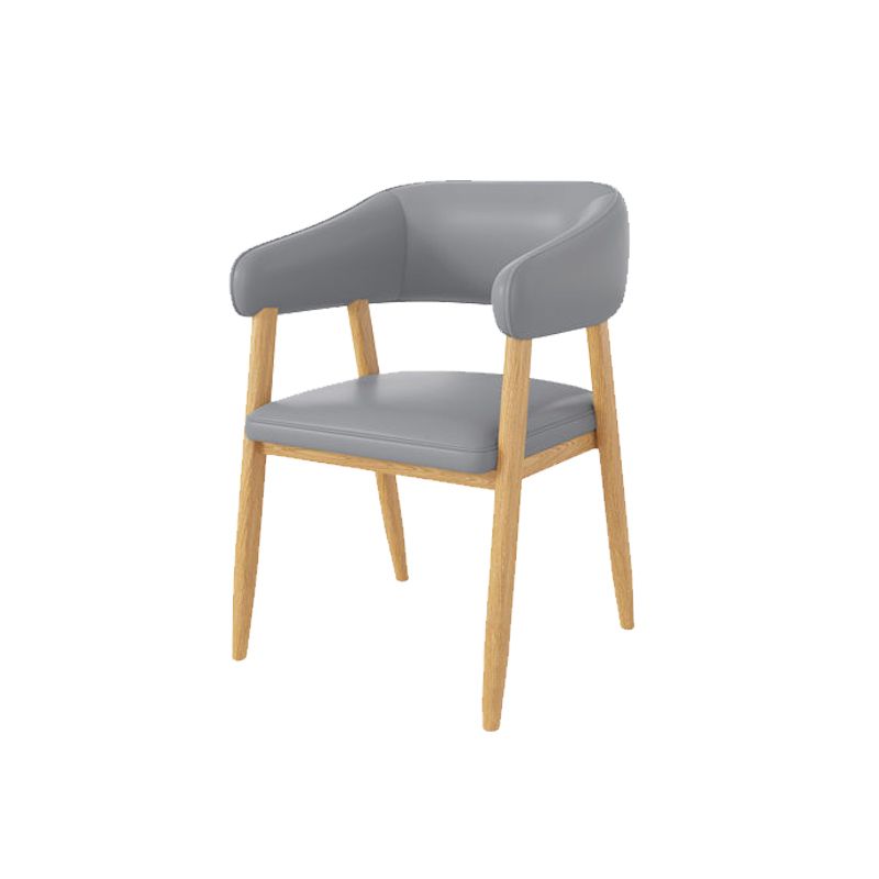 Open Back Dining Chairs Contemporary Upholstered Dining Chairs in Grey