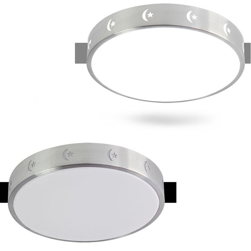 Plafonnier circulaire Simplicity en métal LED pour chambre à coucher, luminaire encastré en chrome