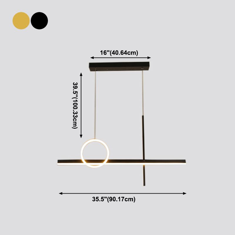 3 luces de isla lineal ligera Ideas de iluminación de isla de metal contemporánea para cocina