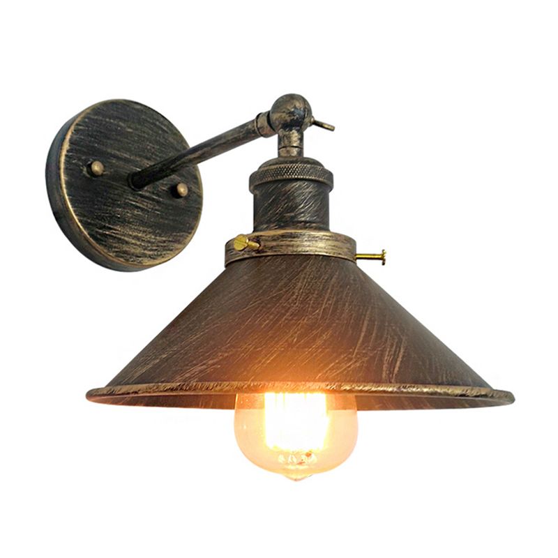 Metal Cone Wall Lighting Fixtures Industrial Style 1 Light Wall Lamps