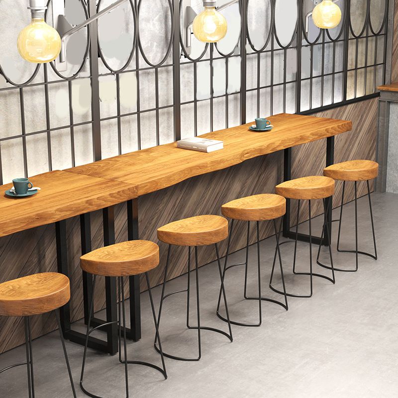 1/4/5 Pieces Modern Table Set Bar Rectangle Wood Counter Table with Backless Stools