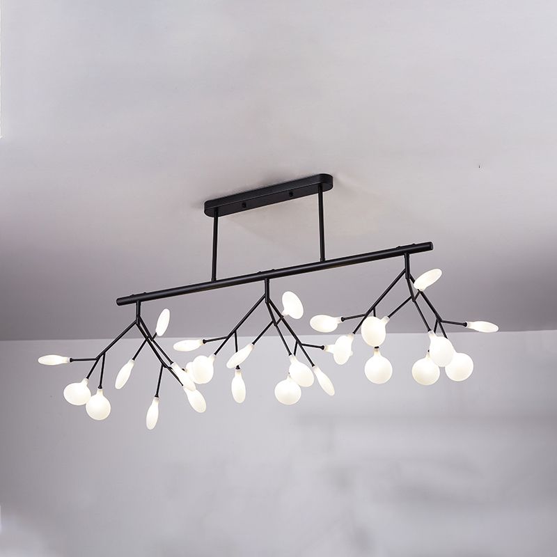 Metal Linear Island Light Fixture Modernist LED Pendant Lamp with Branching Design