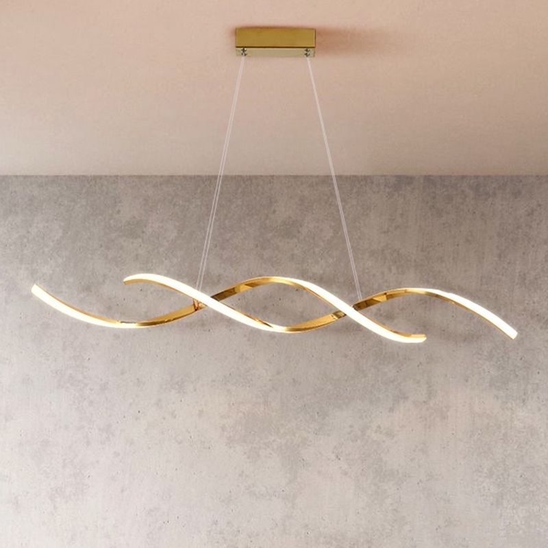 Metal Hanging Pendant Lights Contemporary Linear Hanging Lamps for Dining Room