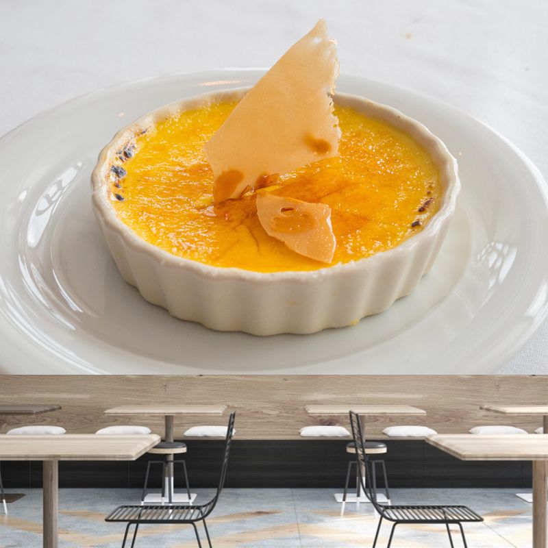 Customized Caramel Pudding Wall Mural Dessert Wallpaper Commerce Shop