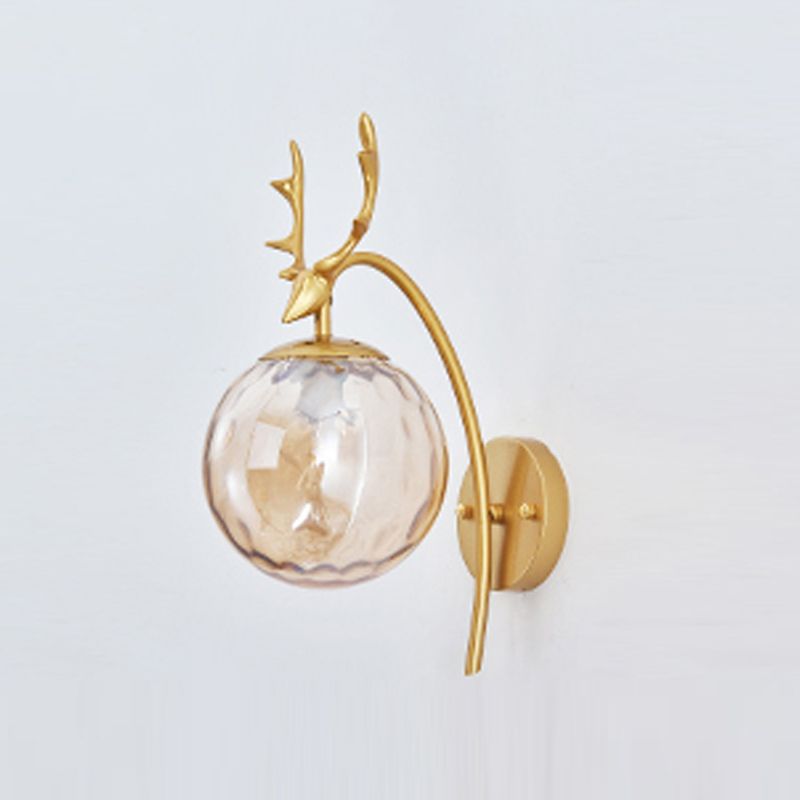 1 Light Spherical Wall Sconce Modern Style Glass Wall Lighting for Living Room