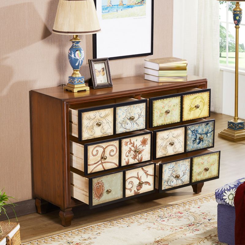 Traditional Storage Chest Solid Wood Storage Chest Dresser with 3/5/6 Drawers