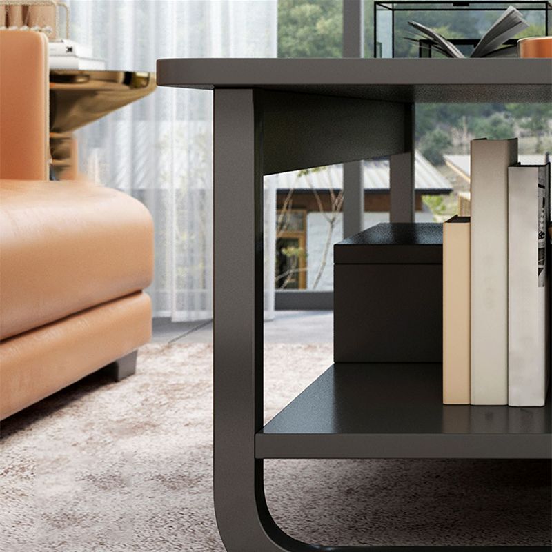 4 Legs Storage Coffee Table Set Modern Wood Rectangle Coffee Table