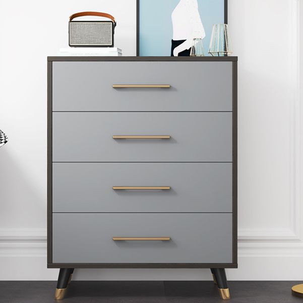 Classic Glam Wood Storage Chest Dresser Gray Bedroom Dresser