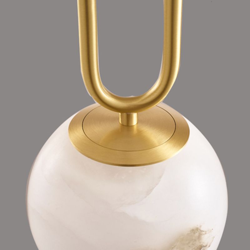 Éclairage suspendu à l'ombre sphérique Marbre de style moderne 1 pendentif léger pour chambre à coucher