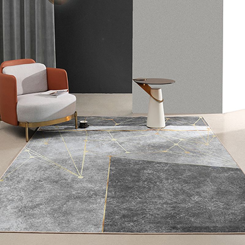 Grijze tonen wasbaar tapijt trendy polyester gebied tapijt vlekbestendig tapijt voor woonkamer