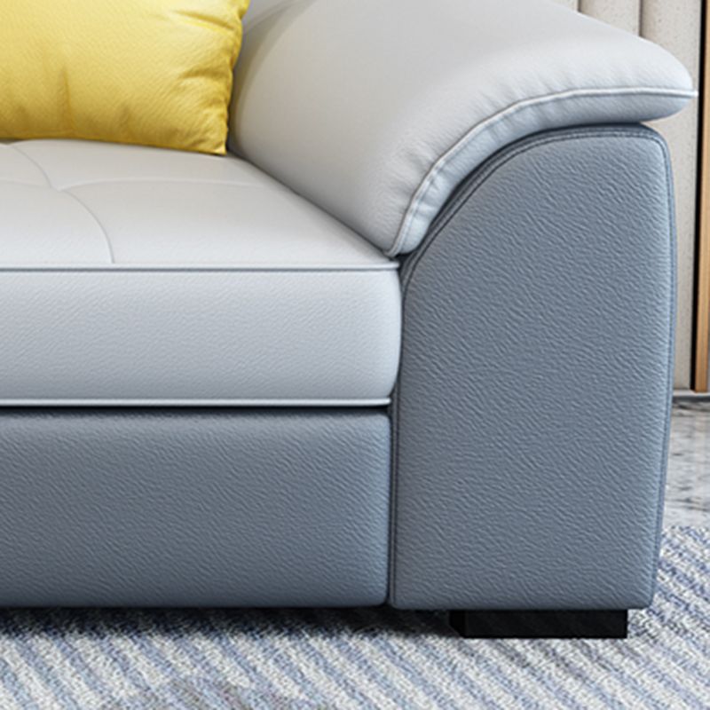 L-shape Faux Leather/Linen Sectionals with Reversible Chaise and Storage