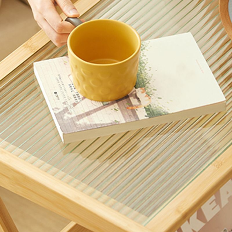 14" Wide Contemporary Corner Table Clear Rectangular Side Table