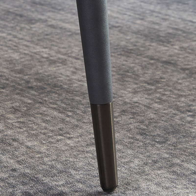 Contemporary Style Armless Chair Leather Parsons Chair with Wooden Base for Dining Room