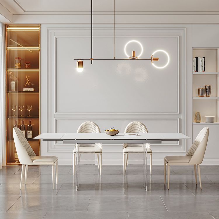 Contemporary 1/4/5/7 Pieces Furniture Rectangle Stone Dining Set for Home