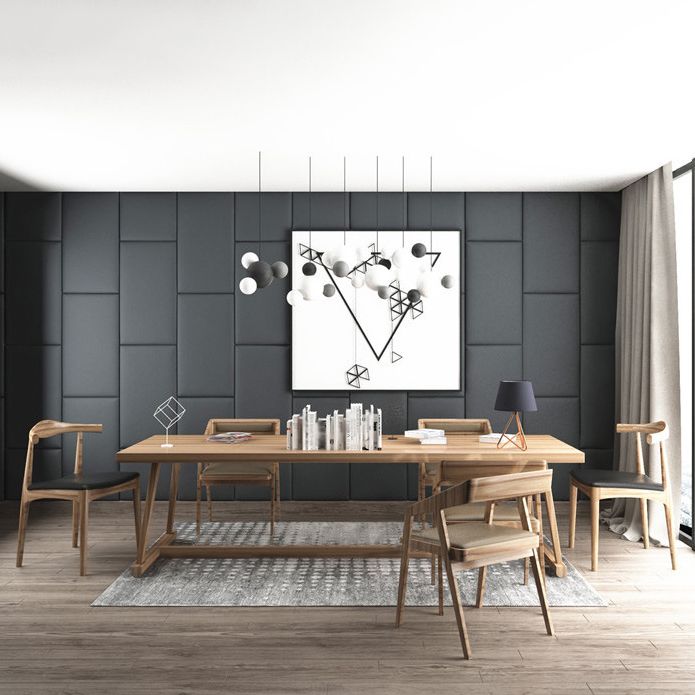 Table de salle à manger avec plateau en bois de pin, table de luxe traditionnelle avec base à tréteaux