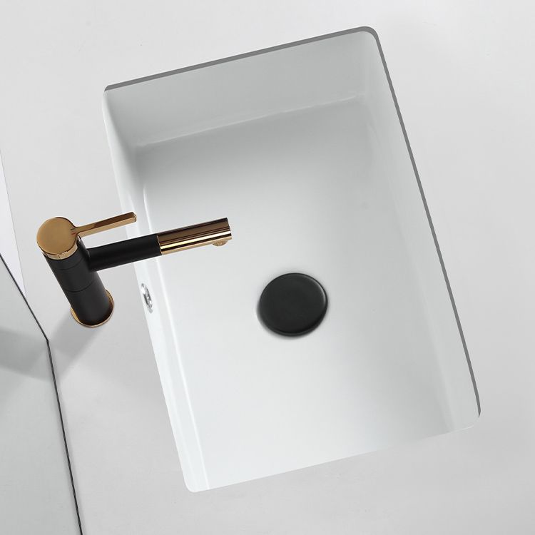 Traditional Undermount Bathroom Sink Round Porcelain Shut-Off Valve Included Basin Sink