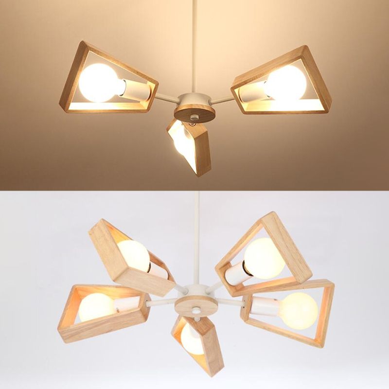 Sputnik Chandelier Light Fixture Nordic Style Wooden Chandelier Lighting Fixture